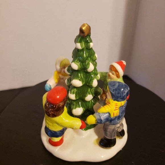 Department 56 Sno-Jet Snowmobile & Kids Around The Tree - Picture 3 of 7